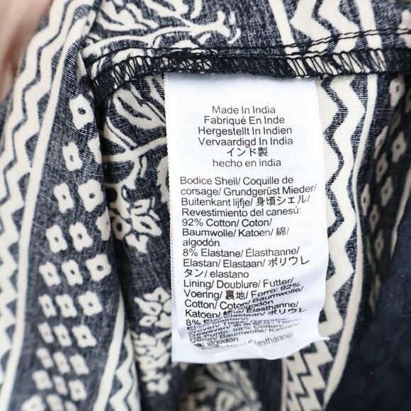 J.Crew Strapless Mixy Midi Dress Black Block Print Size Large NWT - Picture 10 of 10